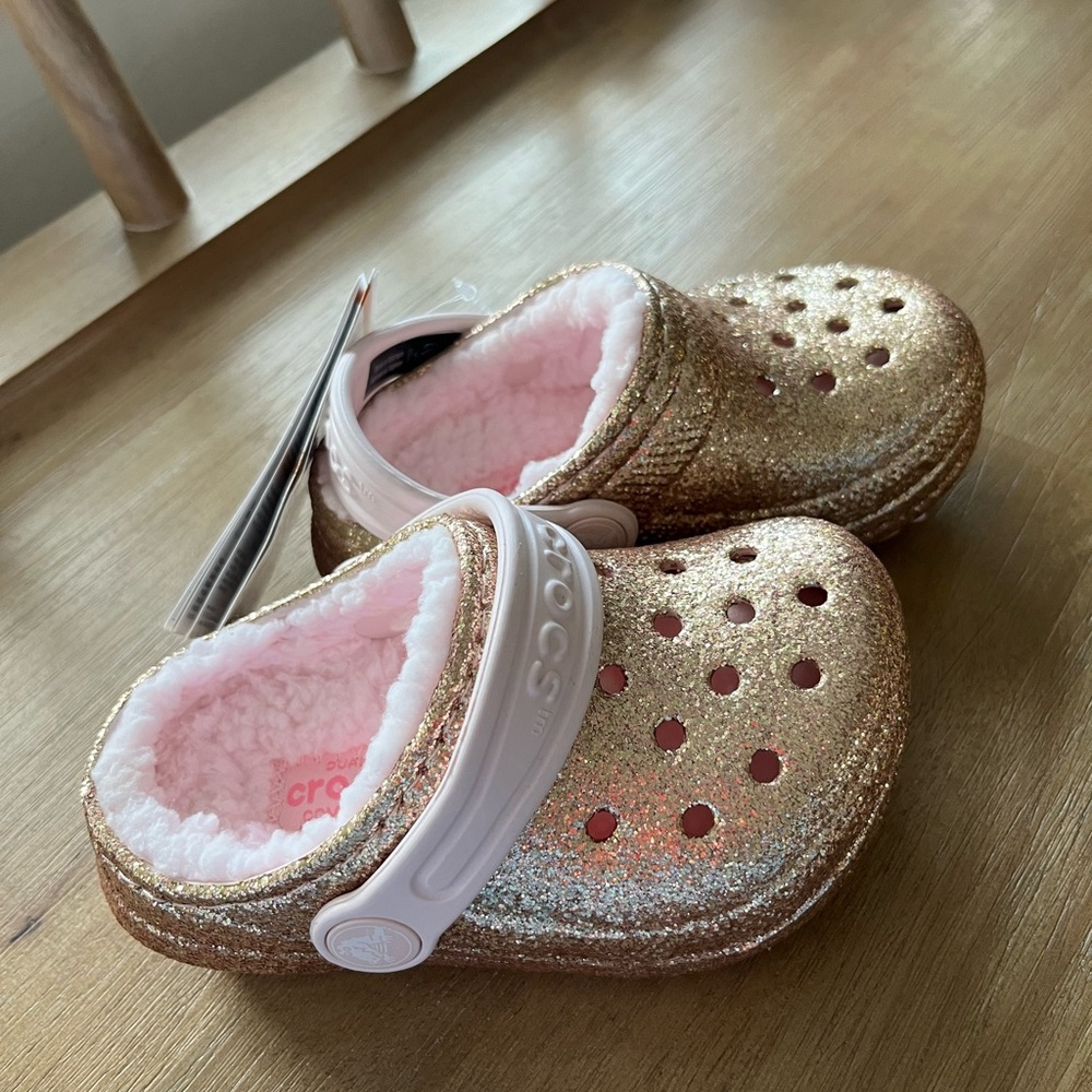 Crocs classic lined glitter clog t SIZE C6 toddler